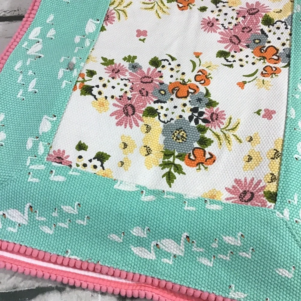 Matilda Jane Feathered Friend Table Runner Floral Aqua 88